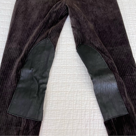Vince brown corduroy riding pant w/leather patches - Picture 4 of 9